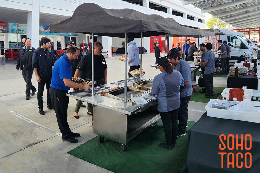 Gourmet Taco Cart Catering For The Tustin of Toyota Holiday Lunch